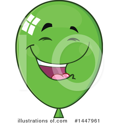 Green Party Balloon Clipart #1447961 by Hit Toon