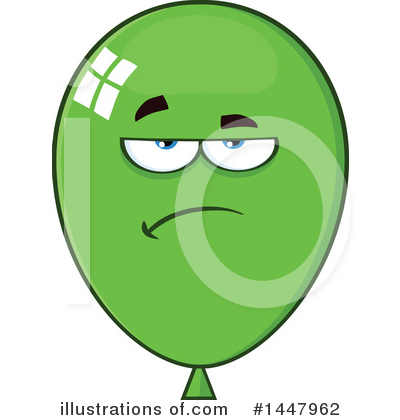Royalty-Free (RF) Green Party Balloon Clipart Illustration by Hit Toon - Stock Sample #1447962