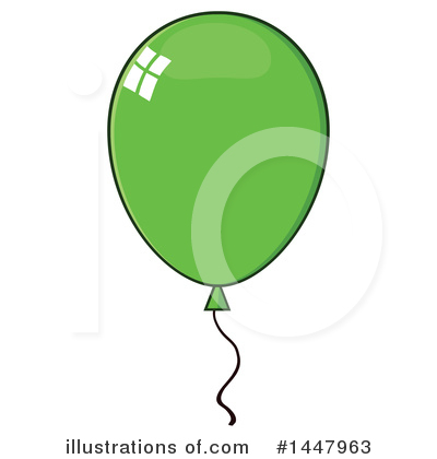 Royalty-Free (RF) Green Party Balloon Clipart Illustration by Hit Toon - Stock Sample #1447963