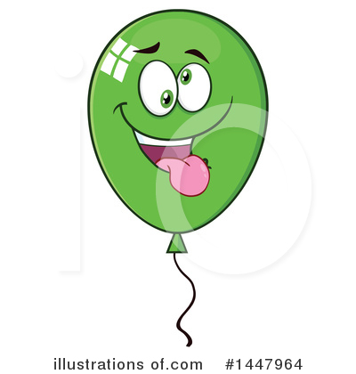 Green Party Balloon Clipart #1447964 by Hit Toon