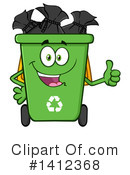 Green Recycle Bin Clipart #1412368 by Hit Toon
