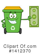 Green Recycle Bin Clipart #1412370 by Hit Toon