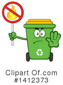Green Recycle Bin Clipart #1412373 by Hit Toon