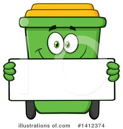 Royalty-Free (RF) Green Recycle Bin Clipart Illustration by Hit Toon - Stock Sample #1412374