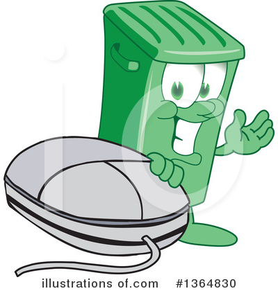 Green Trash Can Clipart #1364830 by Toons4Biz