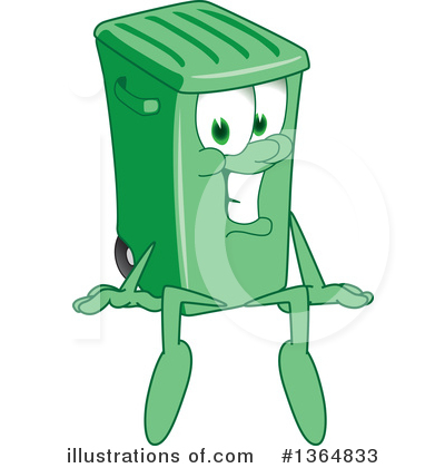 Green Trash Can Clipart #1364833 by Mascot Junction