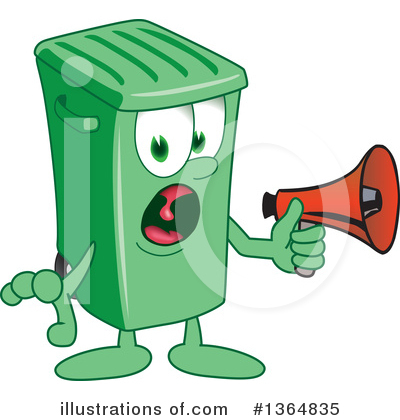 Green Trash Can Clipart #1364835 by Toons4Biz