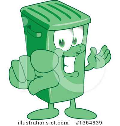 Royalty-Free (RF) Green Trash Can Clipart Illustration by Mascot Junction - Stock Sample #1364839