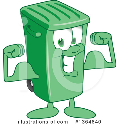 Green Trash Can Clipart #1364840 by Toons4Biz