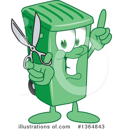 Green Trash Can Clipart #1364843 by Mascot Junction