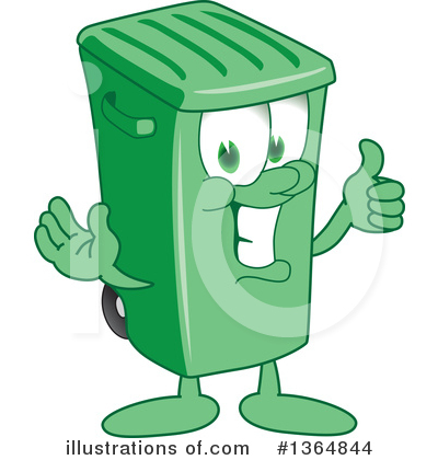 Green Trash Can Clipart #1364844 by Toons4Biz
