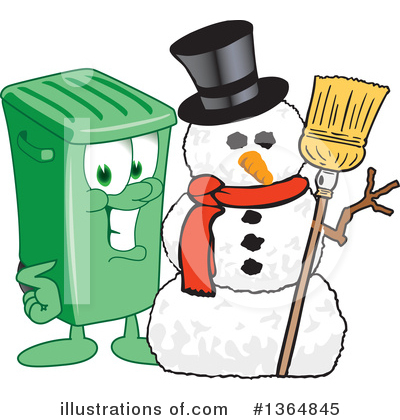 Royalty-Free (RF) Green Trash Can Clipart Illustration by Mascot Junction - Stock Sample #1364845