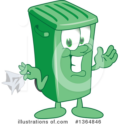 Green Trash Can Clipart #1364846 by Toons4Biz