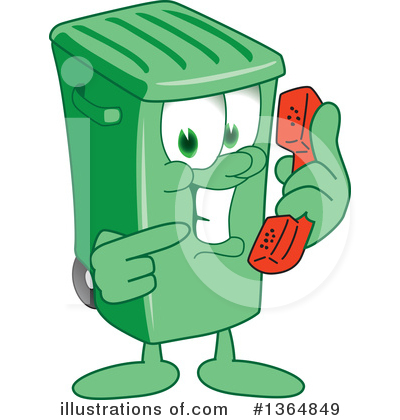 Green Trash Can Clipart #1364849 by Toons4Biz