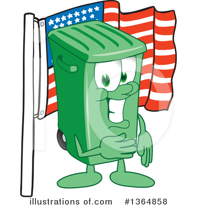 Green Trash Can Clipart #1364858 by Toons4Biz