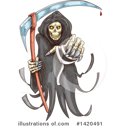 Royalty-Free (RF) Grim Reaper Clipart Illustration by Vector Tradition SM - Stock Sample #1420491