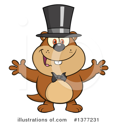 Royalty-Free (RF) Groundhog Clipart Illustration by Hit Toon - Stock Sample #1377231