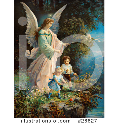 Royalty-Free (RF) Guardian Angel Clipart Illustration by OldPixels - Stock Sample #28827