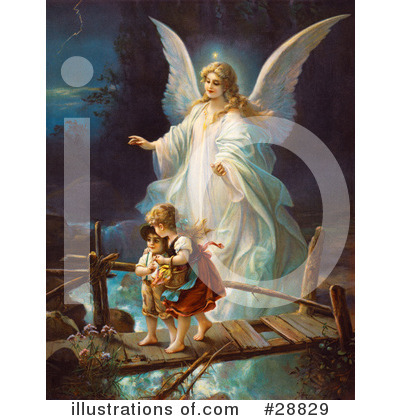 Royalty-Free (RF) Guardian Angel Clipart Illustration by OldPixels - Stock Sample #28829
