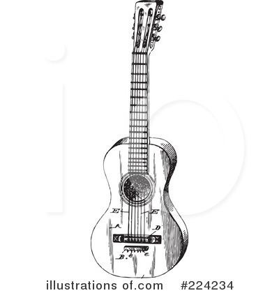 Royalty-Free (RF) Guitar Clipart Illustration by BestVector - Stock Sample #224234
