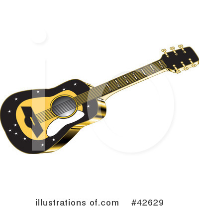 Royalty-Free (RF) Guitar Clipart Illustration by Dennis Holmes Designs - Stock Sample #42629
