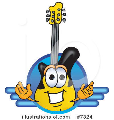 Royalty-Free (RF) Guitar Clipart Illustration by Mascot Junction - Stock Sample #7324