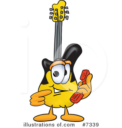 Royalty-Free (RF) Guitar Clipart Illustration by Mascot Junction - Stock Sample #7339