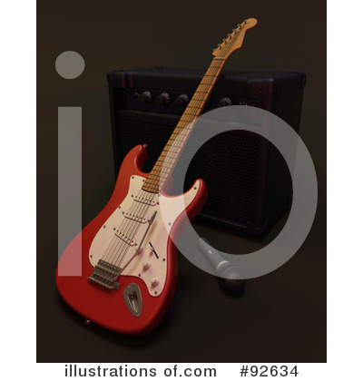 Royalty-Free (RF) Guitar Clipart Illustration by KJ Pargeter - Stock Sample #92634