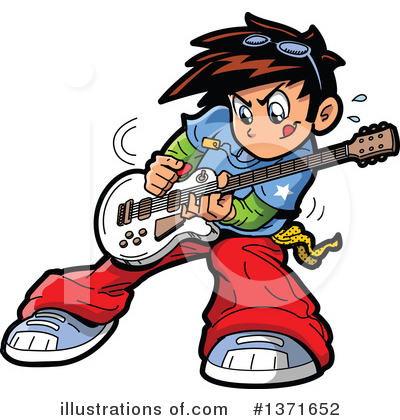 Royalty-Free (RF) Guitarist Clipart Illustration by Clip Art Mascots - Stock Sample #1371652