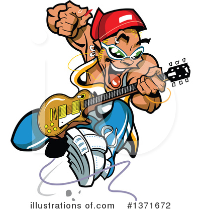 Electric Guitar Clipart #1371672 by Clip Art Mascots