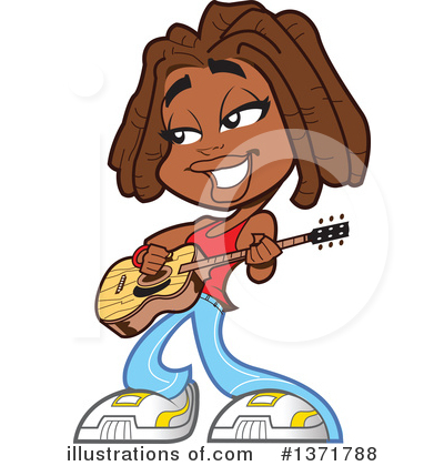 Royalty-Free (RF) Guitarist Clipart Illustration by Clip Art Mascots - Stock Sample #1371788