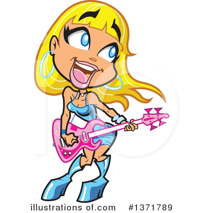 Royalty-Free (RF) Guitarist Clipart Illustration by Clip Art Mascots - Stock Sample #1371789