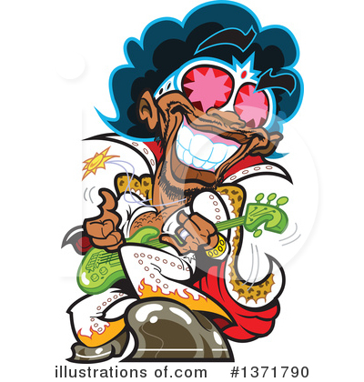 Royalty-Free (RF) Guitarist Clipart Illustration by Clip Art Mascots - Stock Sample #1371790