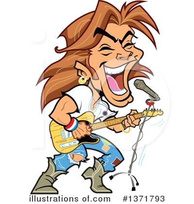 Royalty-Free (RF) Guitarist Clipart Illustration by Clip Art Mascots - Stock Sample #1371793