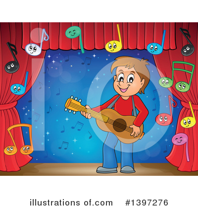 Royalty-Free (RF) Guitarist Clipart Illustration by visekart - Stock Sample #1397276
