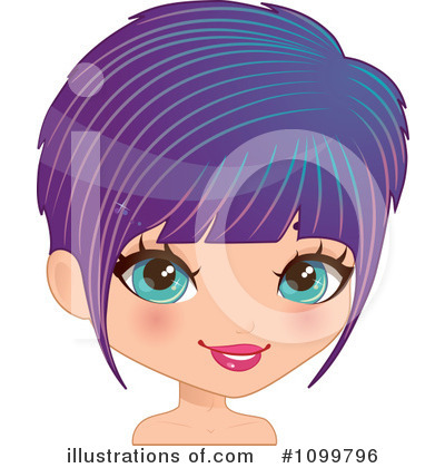 Royalty-Free (RF) Hairstyle Clipart Illustration by Melisende Vector - Stock Sample #1099796