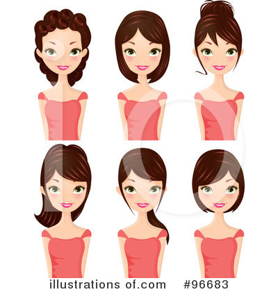 Royalty-Free (RF) Hairstyles Clipart Illustration by Melisende Vector - Stock Sample #96683