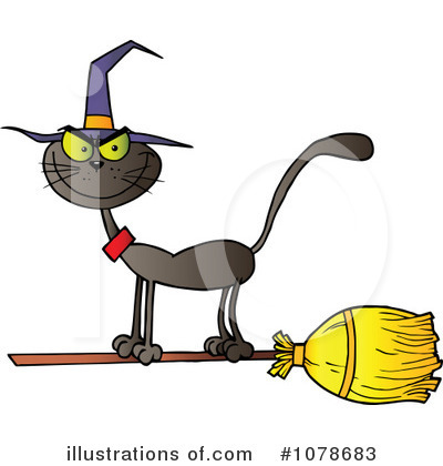Royalty-Free (RF) Halloween Cat Clipart Illustration by Hit Toon - Stock Sample #1078683