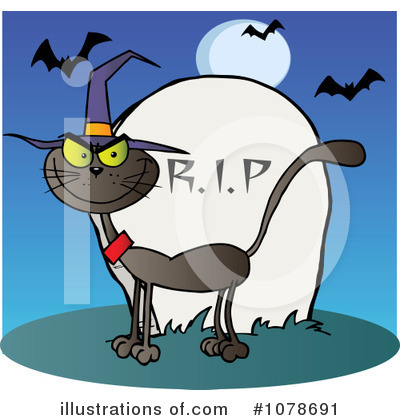 Royalty-Free (RF) Halloween Cat Clipart Illustration by Hit Toon - Stock Sample #1078691