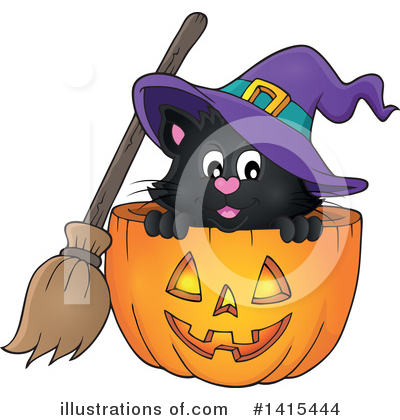 Witchs Cat Clipart #1415444 by visekart