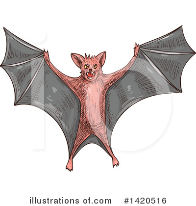 Flying Bat Clipart #1420516 by Vector Tradition SM