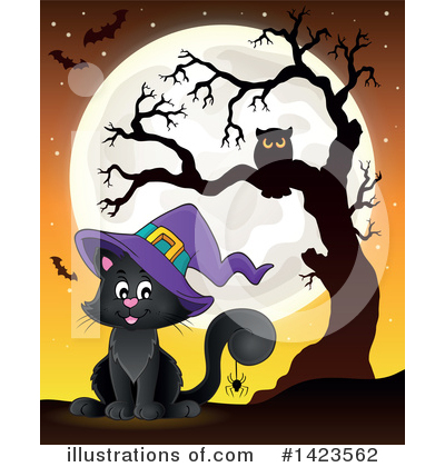 Witch Cat Clipart #1423562 by visekart