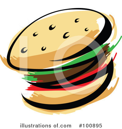 Royalty-Free (RF) Hamburger Clipart Illustration by cidepix - Stock Sample #100895