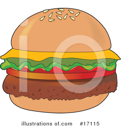 Royalty-Free (RF) Hamburger Clipart Illustration by Maria Bell - Stock Sample #17115