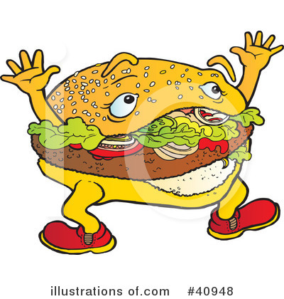 Royalty-Free (RF) Hamburger Clipart Illustration by Snowy - Stock Sample #40948