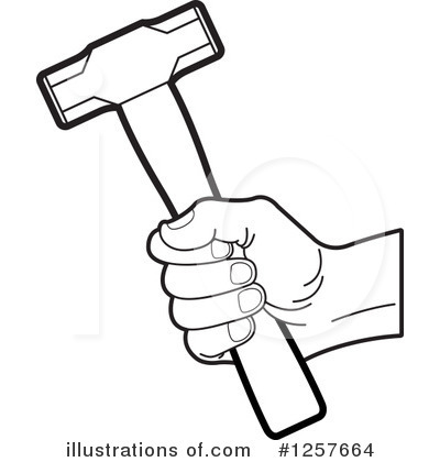 Royalty-Free (RF) Hammer Clipart Illustration by Lal Perera - Stock Sample #1257664