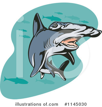 Royalty-Free (RF) Hammerhead Shark Clipart Illustration by patrimonio - Stock Sample #1145030