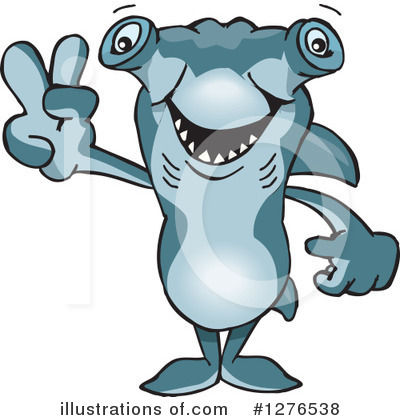 Royalty-Free (RF) Hammerhead Shark Clipart Illustration by Dennis Holmes Designs - Stock Sample #1276538