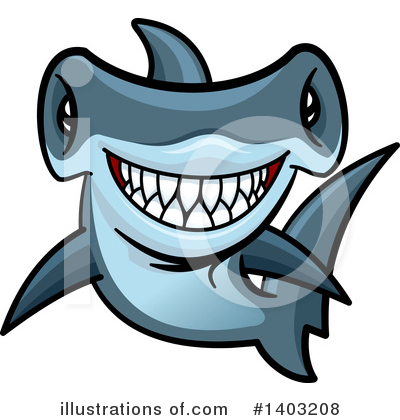 Royalty-Free (RF) Hammerhead Shark Clipart Illustration by Vector Tradition SM - Stock Sample #1403208