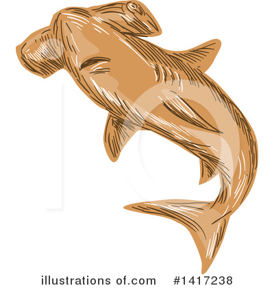 Royalty-Free (RF) Hammerhead Shark Clipart Illustration by patrimonio - Stock Sample #1417238
